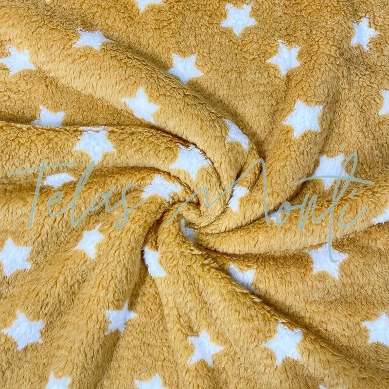 Sherpa lisa color mostaza estrella