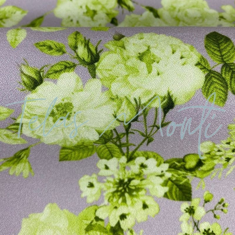 Tela de seda sintética Monroe flores