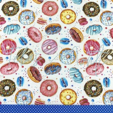 Tela de algodón Donuts de colores