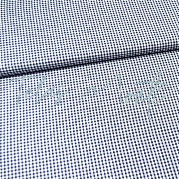 Tela cuadro vichy de algodón azul marino 0,2 cm