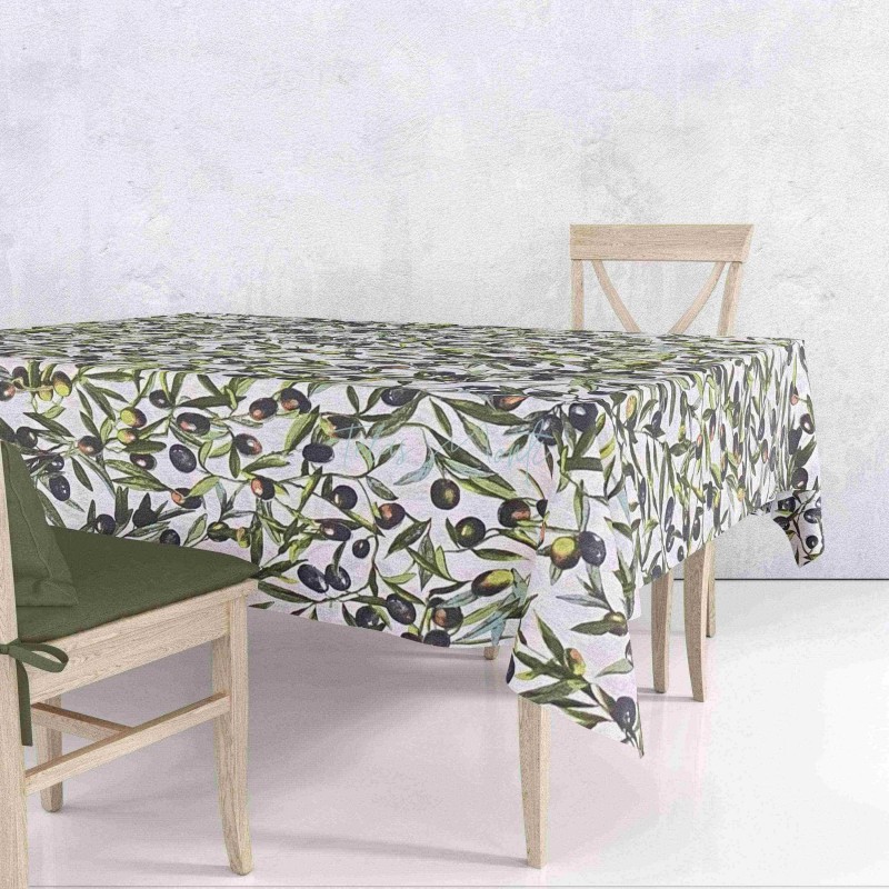 Mantel tela de loneta olivas