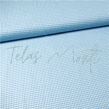 Tela cuadro vichy de algodón azul turquesa 0,2 cm