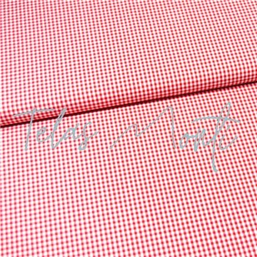 Tela cuadro vichy de algodón rojo 0,2 cm