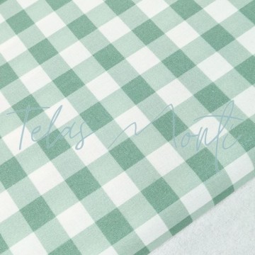 Tela vichy verde 1,5 cm algodón cuadros