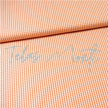 Tela cuadro vichy de algodón naranja 0,2 cm