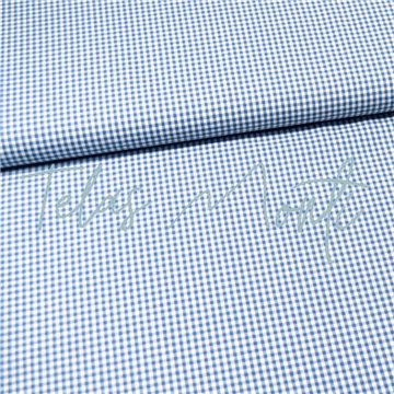 Tela cuadro vichy de algodón azul índigo 0,2 cm