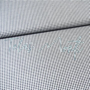 Tela cuadro vichy de algodón negro 0,2 cm