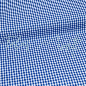Tela cuadro vichy de mezcla azulón 0,35 cm