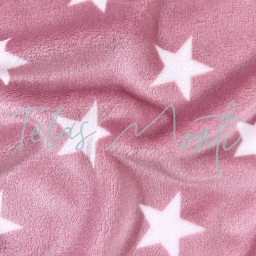 Tela de coralina rosa estrellas