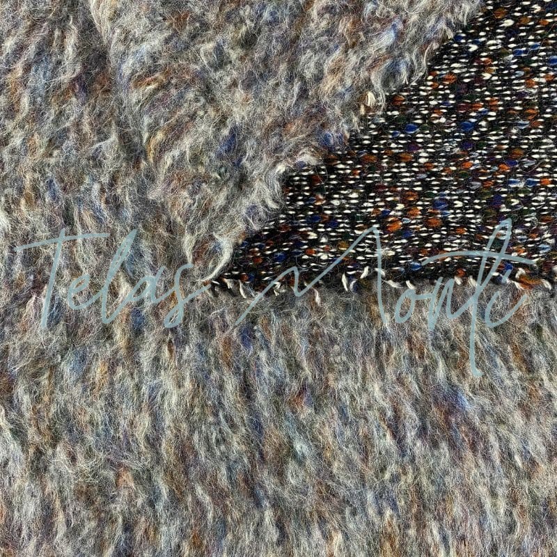 Tela de lana jaspeada pelos de colores
