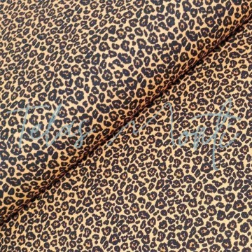 Tela de algodón leopardo teja