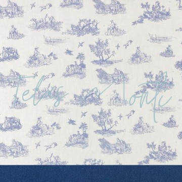 Sarga toile de jouy color azul