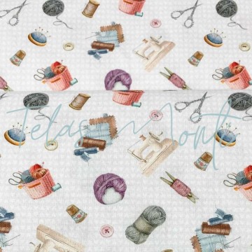 Tela de algodón estampado de costura