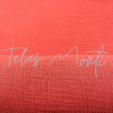 Tela muselina lisa color coral
