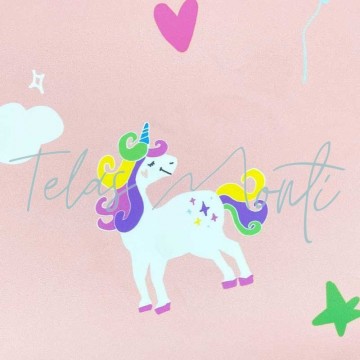 Tela impermeable estampado unicornio