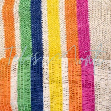 Tela rafia rayas multicolor