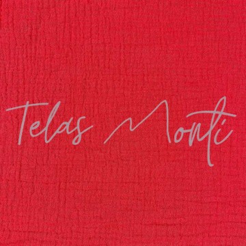 Tela muselina color liso roja