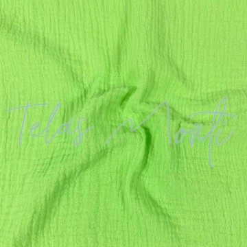 Tela muselina verde pistacho