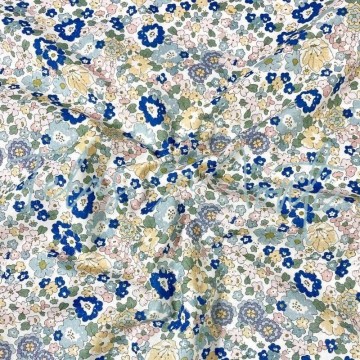 Tejido batista london azul rosa