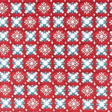 Tela de algodón crochet nieve