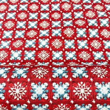 Tela de algodón crochet copos de nieve