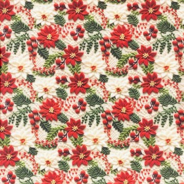 Tela de algodón flor de navidad