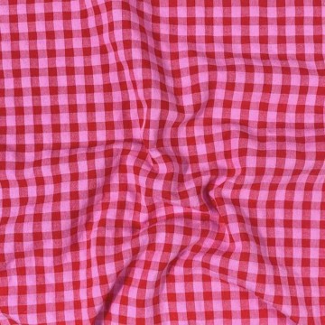 Seersucker bicolor rosa rojo