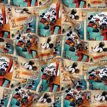 Tela de algodón Mickey cómic