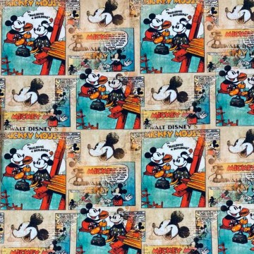 Tela de algodón 100% Mickey cómic
