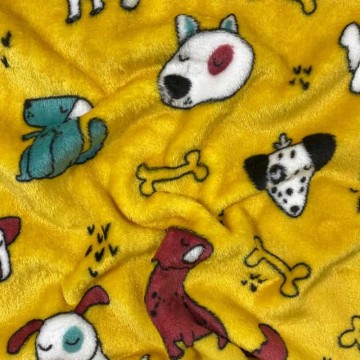 Tela de coralina perros ocre