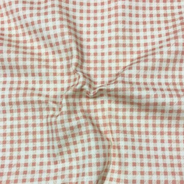 Tela viyela vichy rosa empolvado