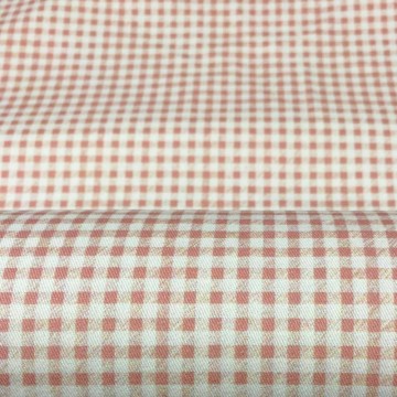 Tela viyela vichy color rosa empolvado