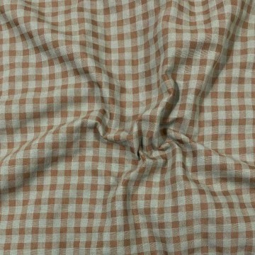 Seersucker bicolor verde mint marrón