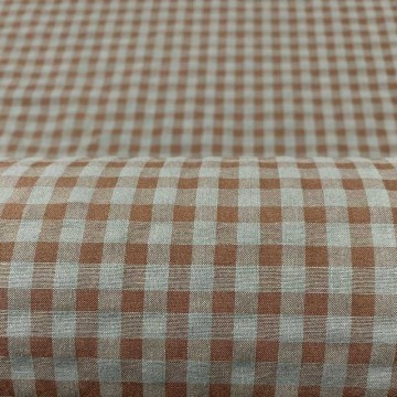 Seersucker vichy bicolor verde mint marrón