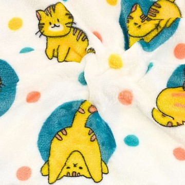 Tela de coralina gatos y lunares